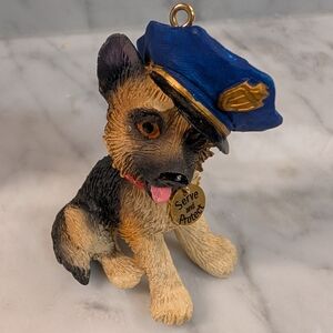 🐕🦺 Carlton Cards "Serve & Protect" German Shepherd Puppy Police Dog Ornament